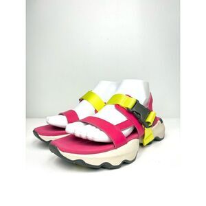 Sorel Kinetic Impact Leather Sling Sandal Sport Women Pink Yellow Ajustable 8